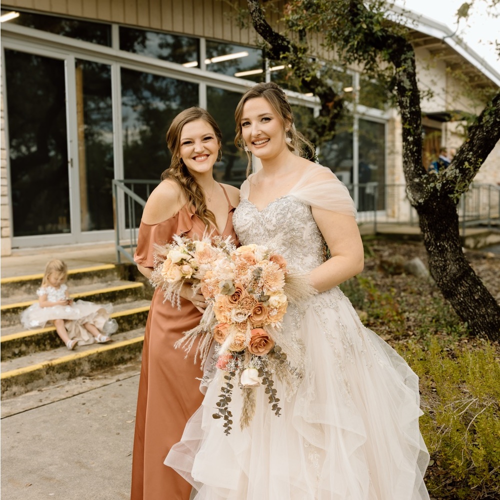 Azazie Dakota Bridesmaid dress, Cedar Rose
